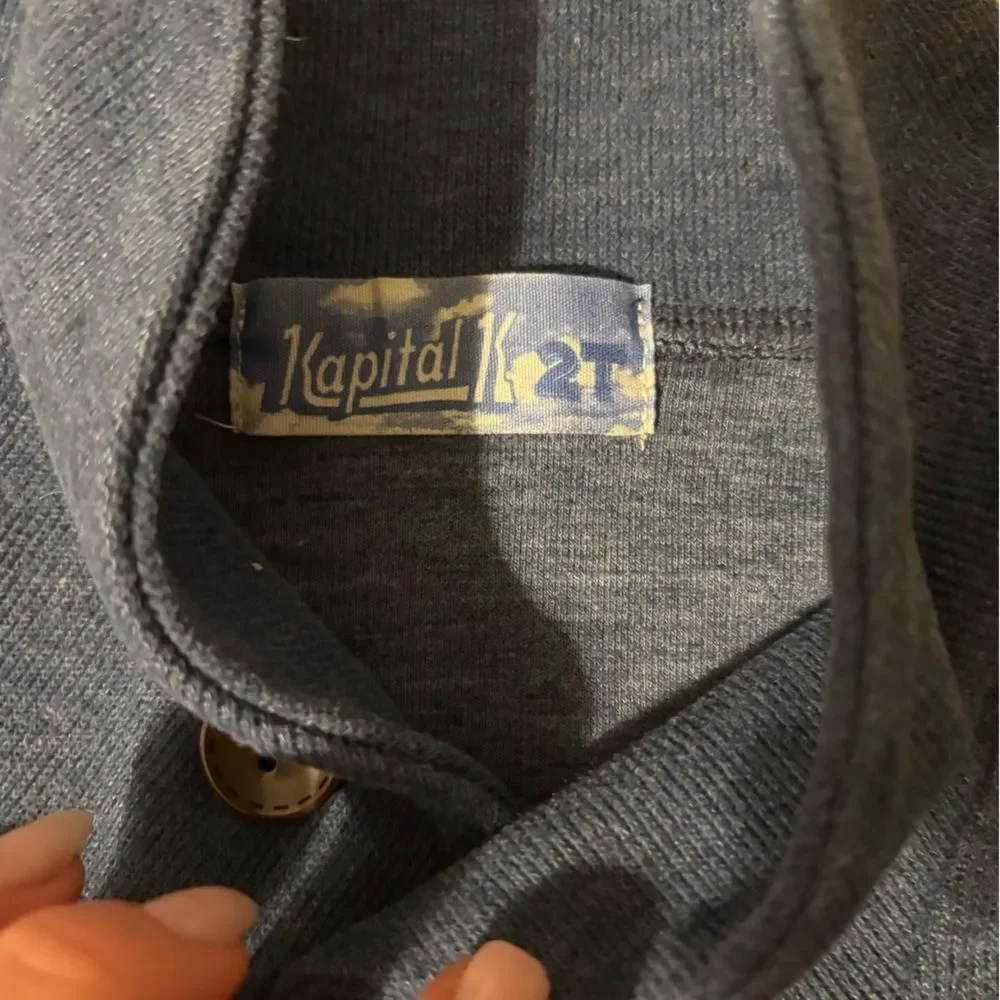 Kapital Navy Blue Toddler Kids Shawl Collar Sweater